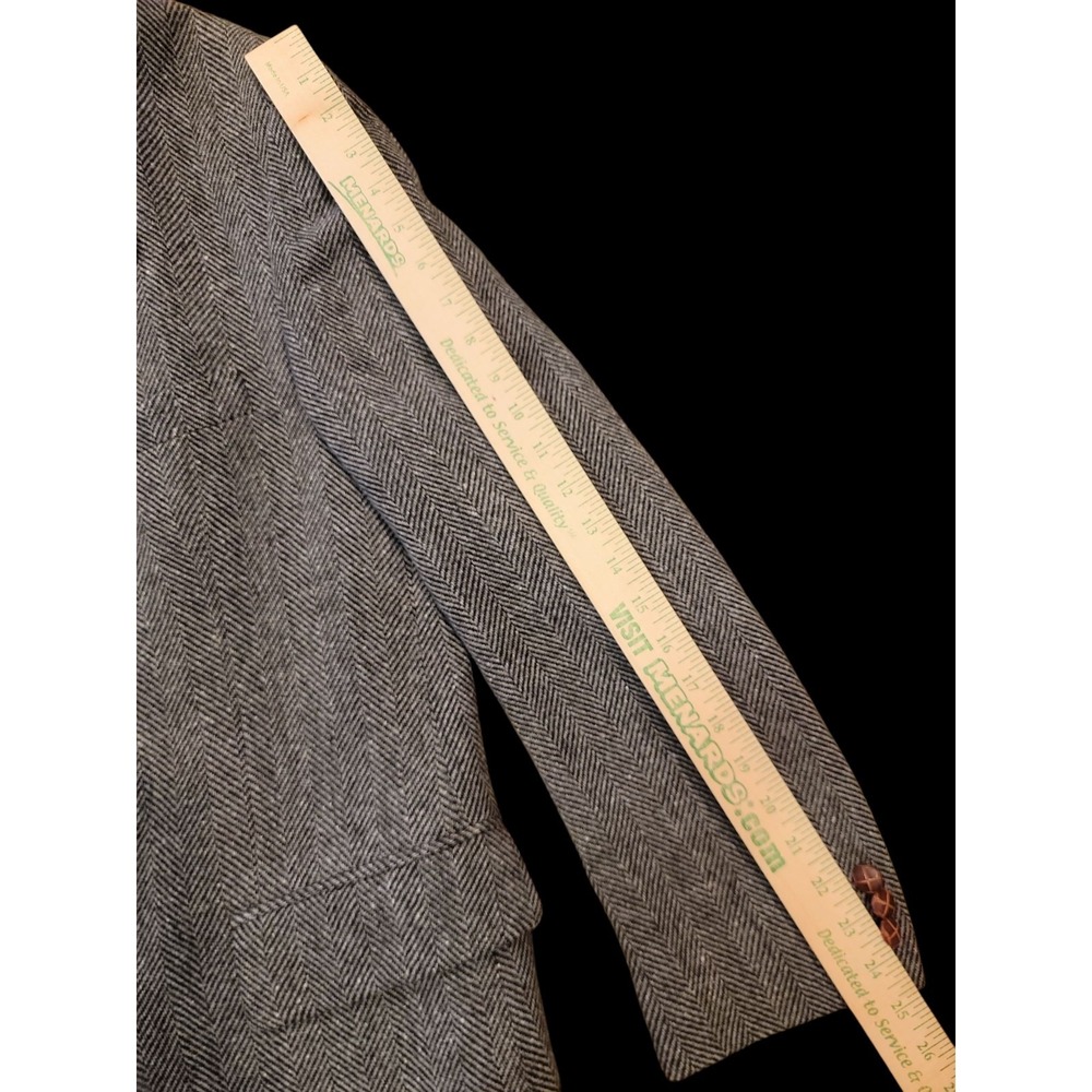 Vintage English Manor Wool Tweed Blazer Mens 44R Gray 2 Button Sport Coat Jacket - Picture 13 of 14